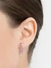 Розовый серьги Xuping из медицинского золота, с переливающимися кристаллами