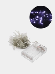 S Гирлянда "Нить" 4 м , IP20, прозрачная нить, 40 LED, свечение белое, 2 режима, 3 х AA