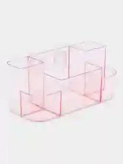 Розовый контейнер органайзер для косметики/полочка для косметики/пластмассовая полочка