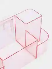 Розовый контейнер органайзер для косметики/полочка для косметики/пластмассовая полочка