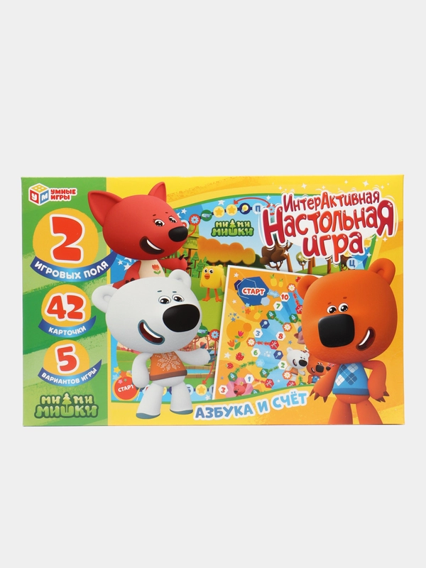 Интерактивная настольная игра "Ми-ми-мишки. Азбука и счет", Умные игры