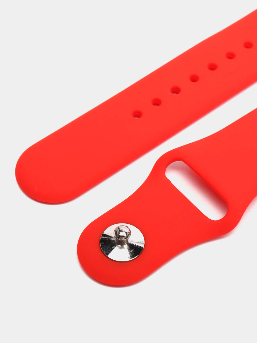 Алый силиконовый ремешок для Xiaomi Amazfit Bip, Huawei, Haylou, Samsung, 20 мм, с кнопкой