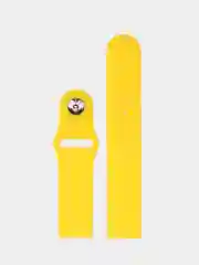 Желтый силиконовый ремешок для Xiaomi Amazfit Bip / Huawei / Haylou / Samsung, с кнопкой, 22 мм