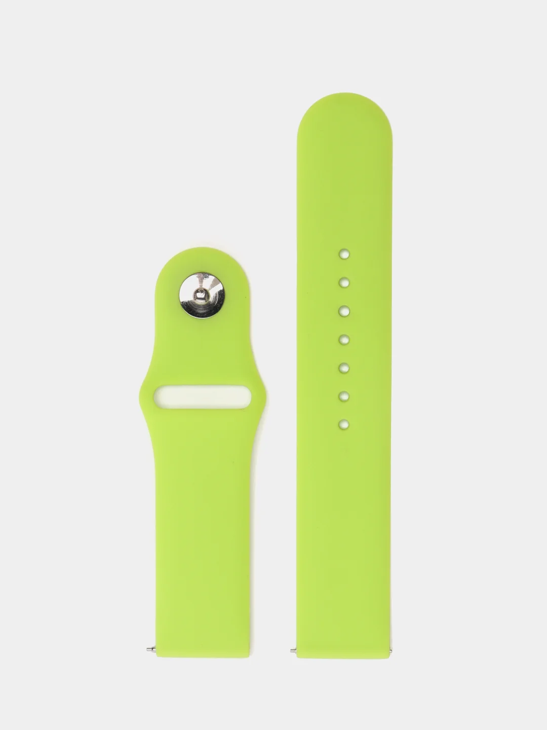 Лайм силиконовый ремешок для Xiaomi Amazfit Bip / Huawei / Haylou / Samsung, с кнопкой, 22 мм
