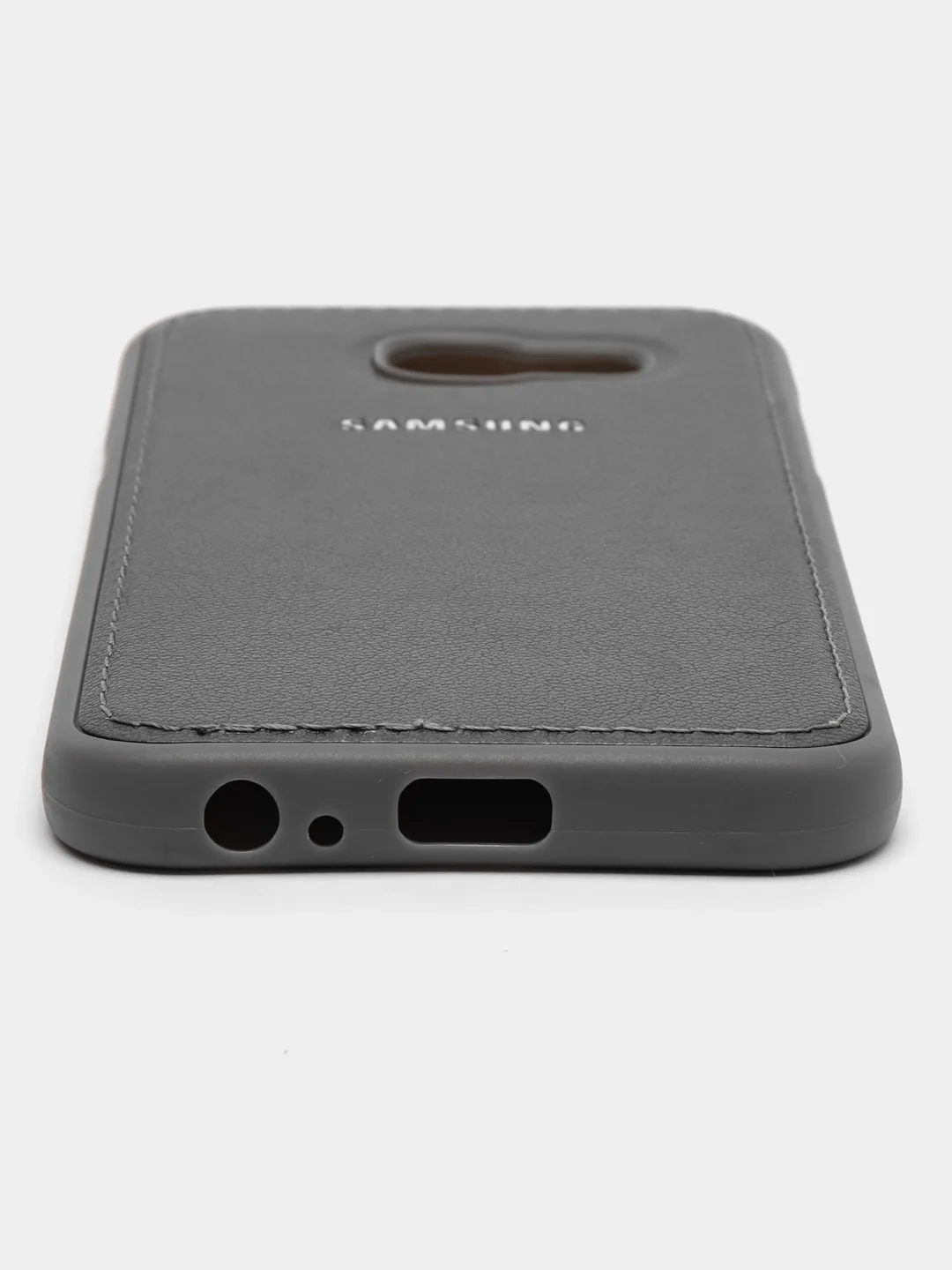 Бежевый чехол накладка с кожаной вставкой для Samsung Galaxy A3 (2017) / A320