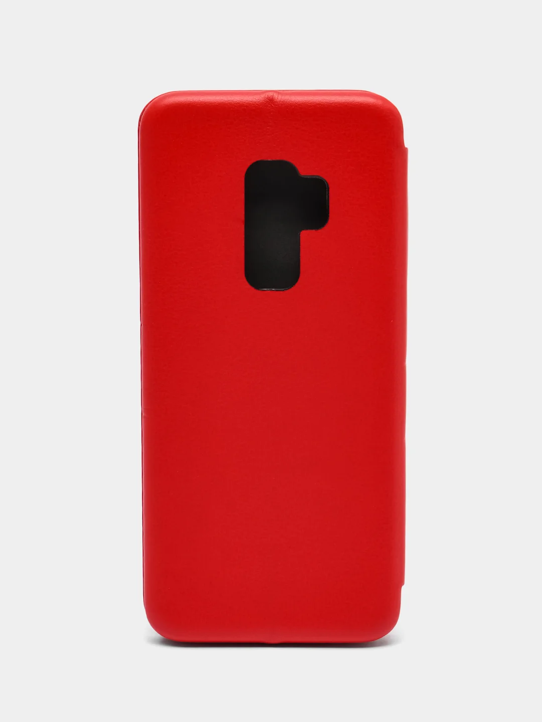 Красный кожанный чехол-книжка на Samsung Galaxy S9 Plus