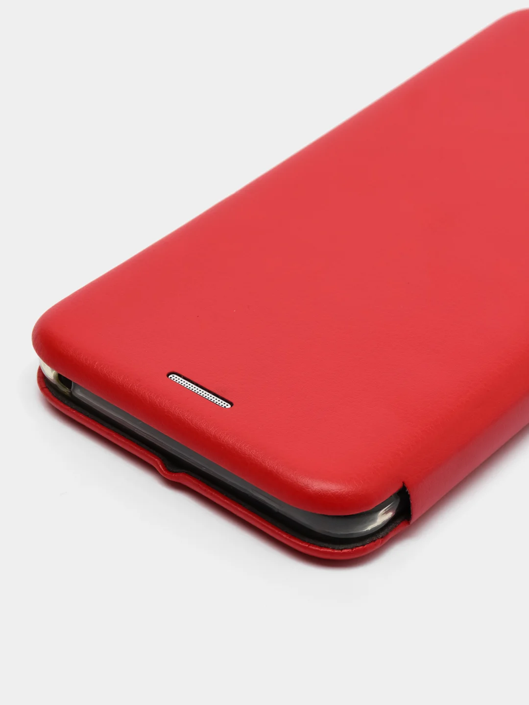 Красный кожанный чехол-книжка на Samsung Galaxy S9 Plus