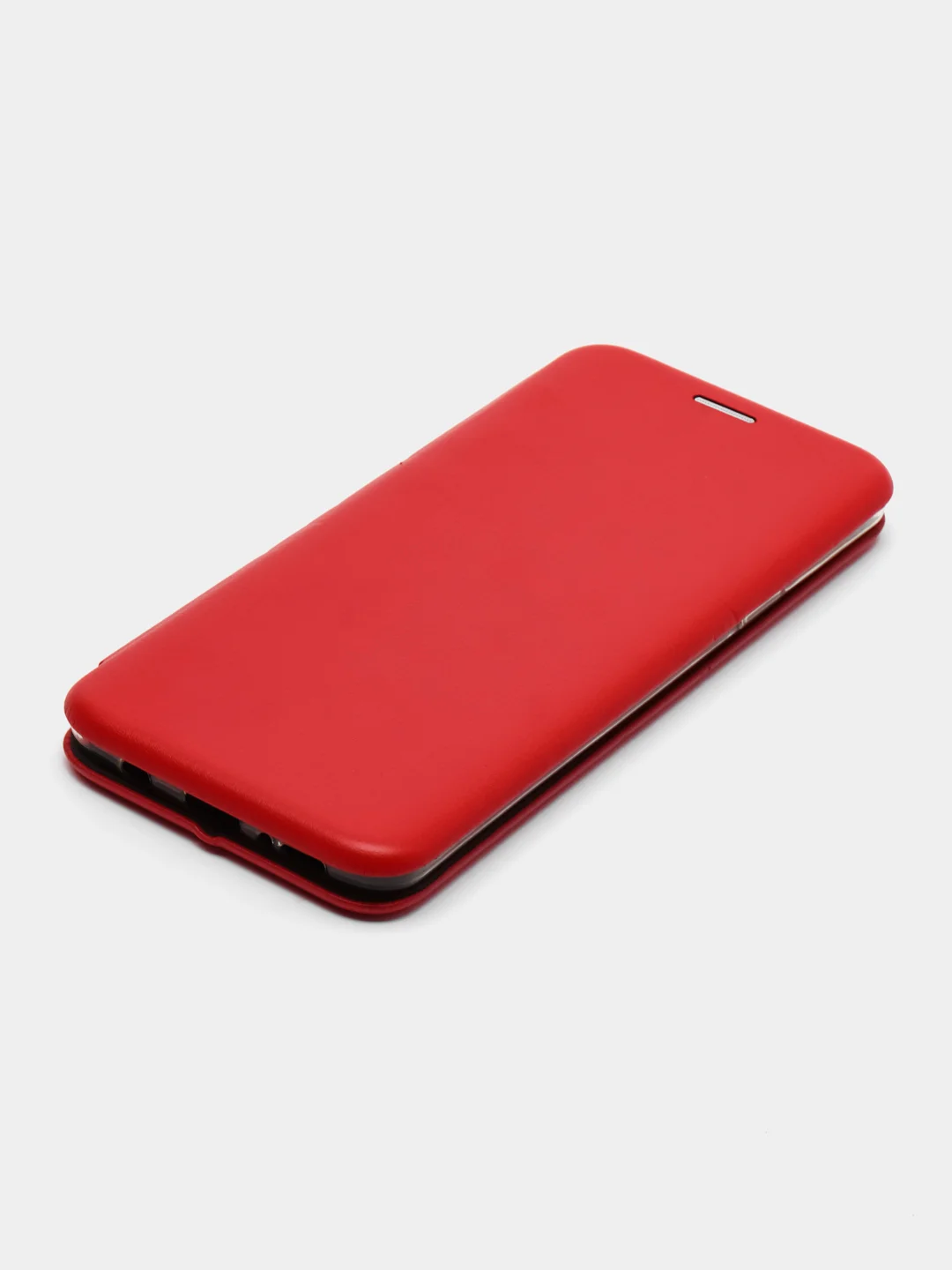 Красный кожанный чехол-книжка на Samsung Galaxy S9 Plus