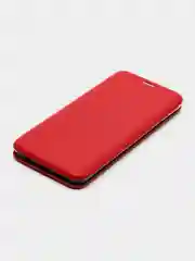 Красный кожанный чехол-книжка на Samsung Galaxy S9 Plus