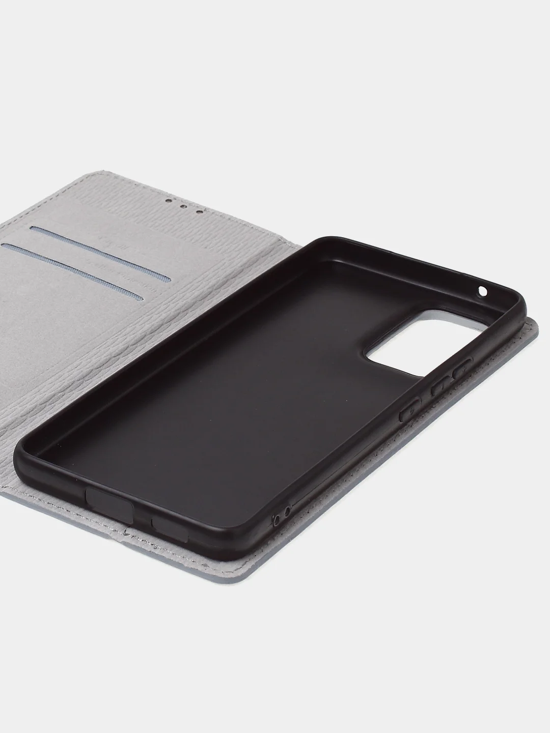 Серый чехол-книжка для Samsung A53 из нубука Super Creative