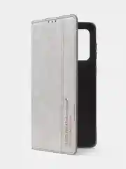 Серый чехол-книжка для Samsung A73 из нубука Super Creative