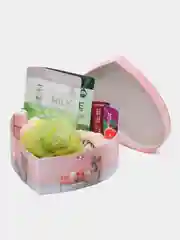 Кораллово-розовый подарочный набор косметики "Любящее сердце", подарок на 8е марта