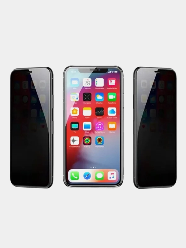 Защитное стекло антишпион для iPhone 11, XR, 12, 13, 14