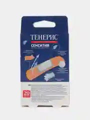 Лейкопластырь TENERIS бактерицидный с ионами серебра 20 шт