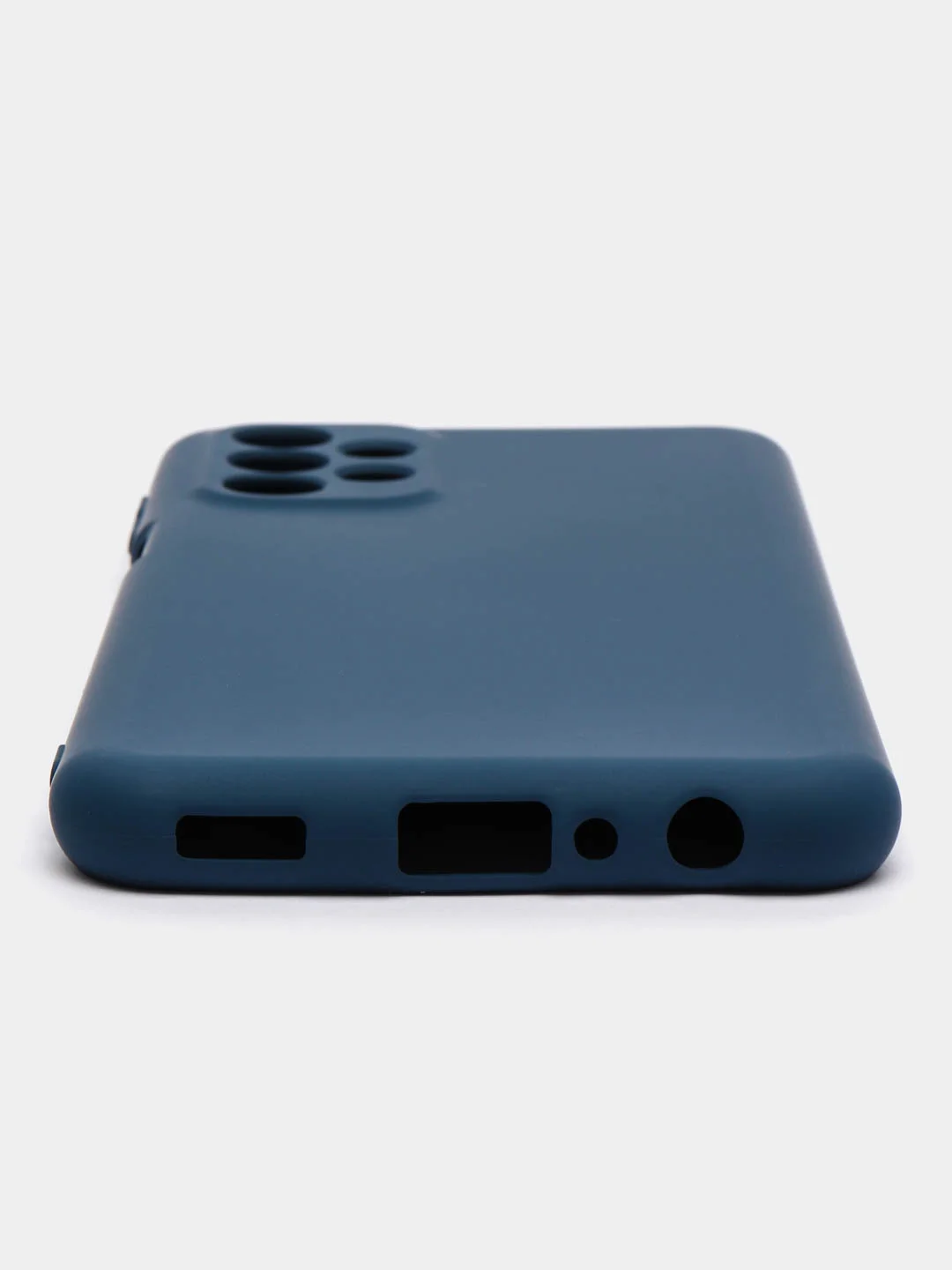 Синий чехол для Samsung Galaxy A23, силиконовый, закрытый низ, бархат внутри Silicone Cover