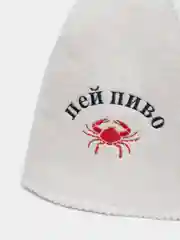 Черный шапка банная, для бани и сауны, с надписью
