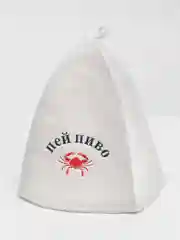 Черный шапка банная, для бани и сауны, с надписью