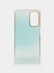 Бирюзовый силиконовый чехол Samsung M52 рисунком,из органического стекла