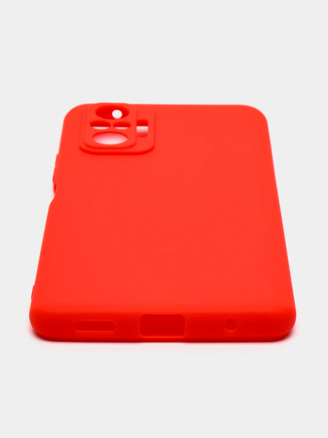 Красный силикон матовый чехол для Xiaomi Redmi Note 10 Pro, Note 10, 10s, Redmi 9 с защитой камеры