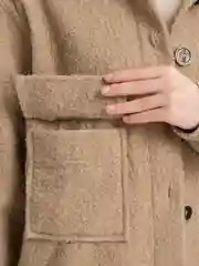 Бежевый меланж дубленка женская "Teddy"