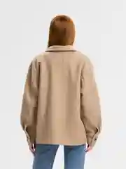 Бежевый меланж дубленка женская "Teddy"