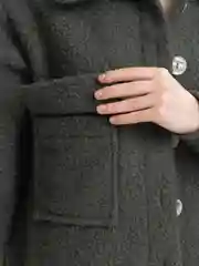 Приглушённый хаки дубленка женская "Teddy"
