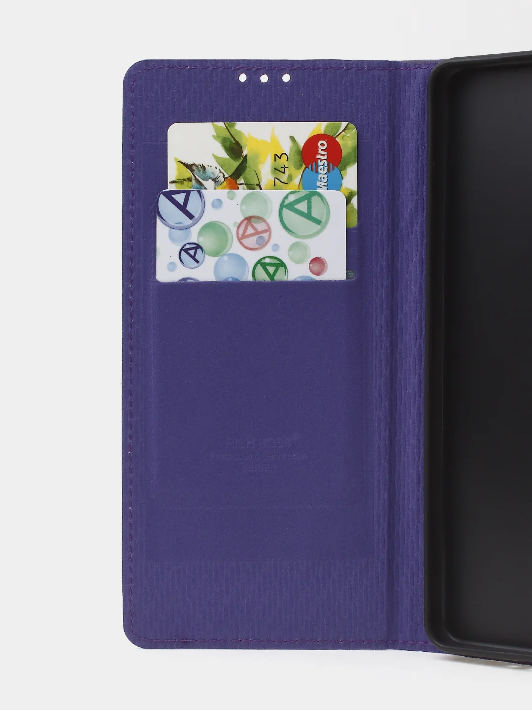 Фиолетовый чехол-книжка для Samsung A53 из нубука Super Creative