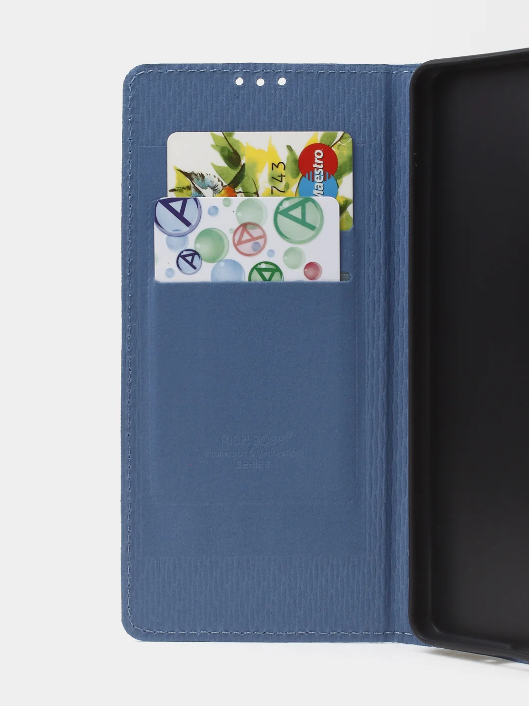 Синий чехол-книжка для Samsung A53 из нубука Super Creative