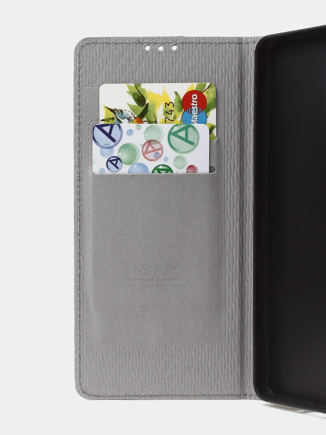 Серый чехол-книжка для Samsung A53 из нубука Super Creative