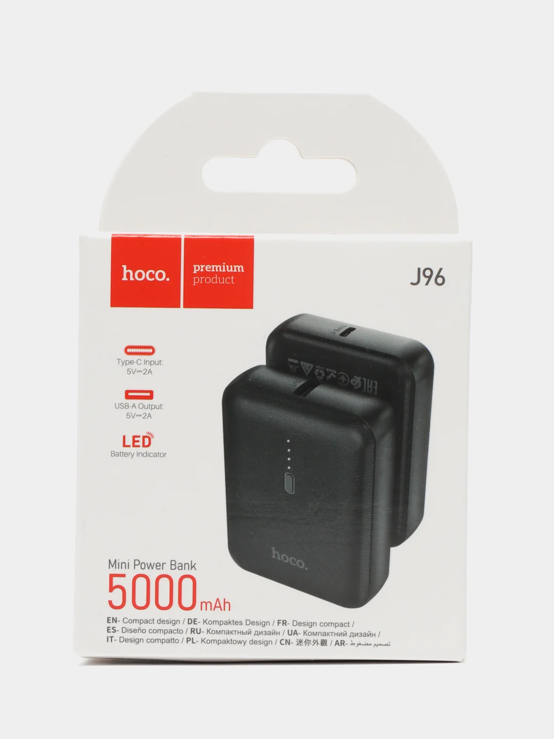 Power bank (Повербанк) Hoco J96 Mini, 5000 mAh, черный