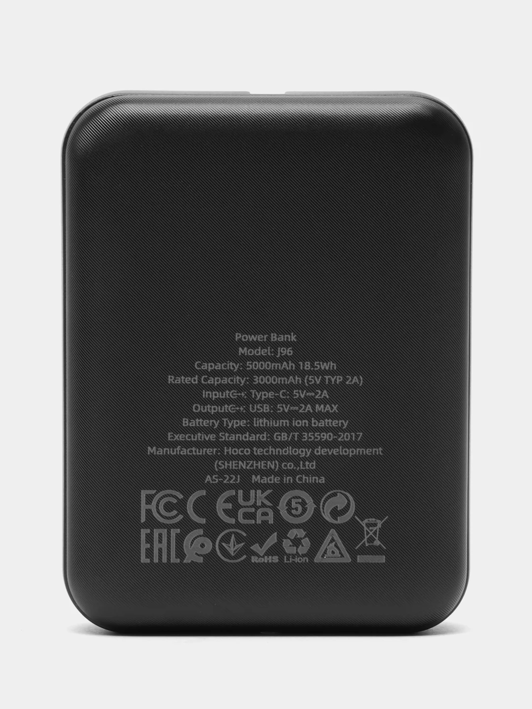 Power bank (Повербанк) Hoco J96 Mini, 5000 mAh, черный