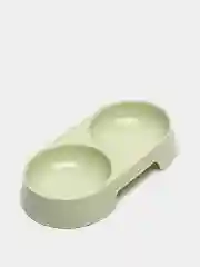 Зеленый миска для кошек и собак, двойная, пластиковая