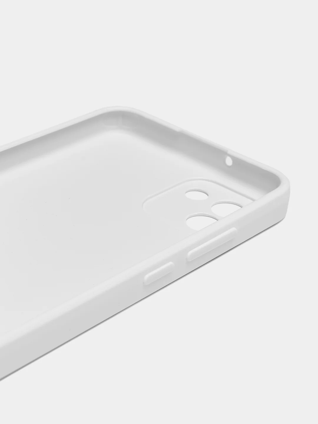 Белый чехол Samsung Galaxy A03 (Самсунг Галакси А03), пластиковый, глянцевый, под стекло