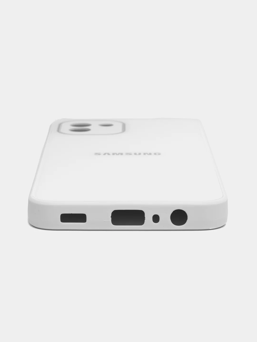 Белый чехол Samsung Galaxy A03 (Самсунг Галакси А03), пластиковый, глянцевый, под стекло
