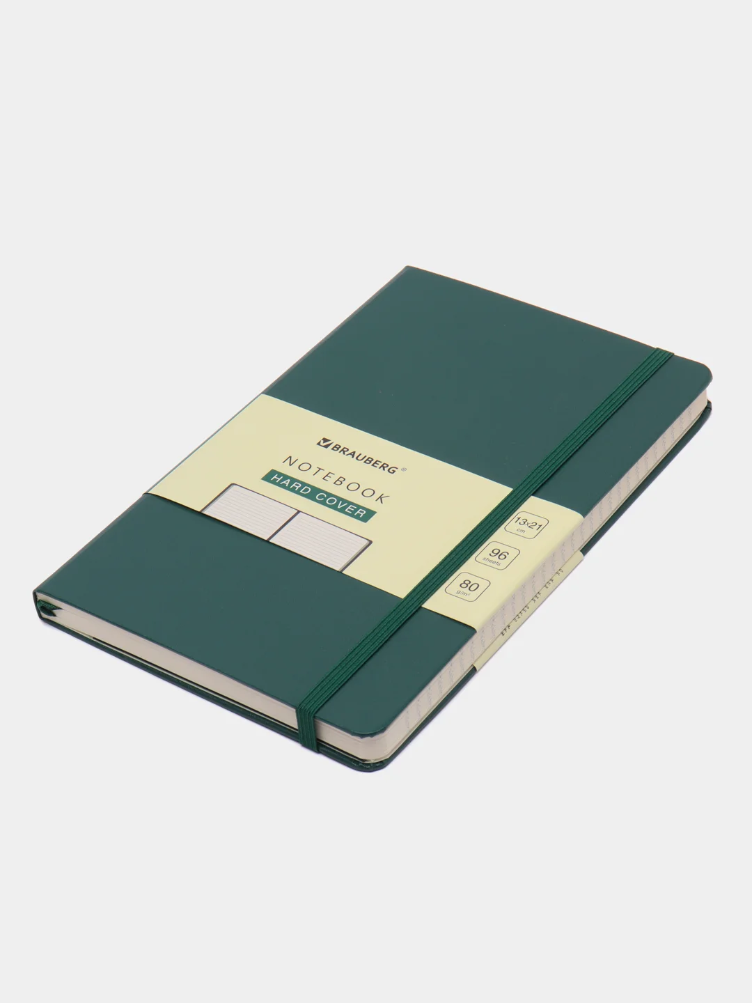 Блокнот А5 130х210мм, BRAUBERG ULTRA, балакрон, 80г/м2, 96л, линия, темно-зеленый, 113047