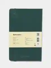 Блокнот А5 130х210мм, BRAUBERG ULTRA, балакрон, 80г/м2, 96л, линия, темно-зеленый, 113047