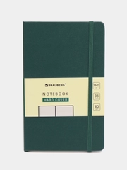 Блокнот А5 130х210мм, BRAUBERG ULTRA, балакрон, 80г/м2, 96л, линия, темно-зеленый, 113047