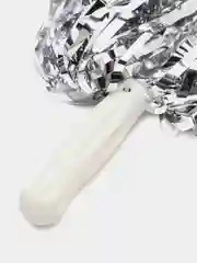 Серебряный помпоны для черлидинга (чирлидинг) с ручками, 2 штуки