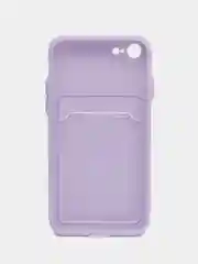 Лавандовый чехол для iPhone 12, 13, Pro Max, 7, 8, SE 2020 с карманом для карт защита камеры динамика