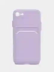 Лавандовый чехол для iPhone 12, 13, Pro Max, 7, 8, SE 2020 с карманом для карт защита камеры динамика