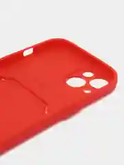 Красный чехол для iPhone 12, 13, Pro Max, 7, 8, SE 2020 с карманом для карт защита камеры динамика