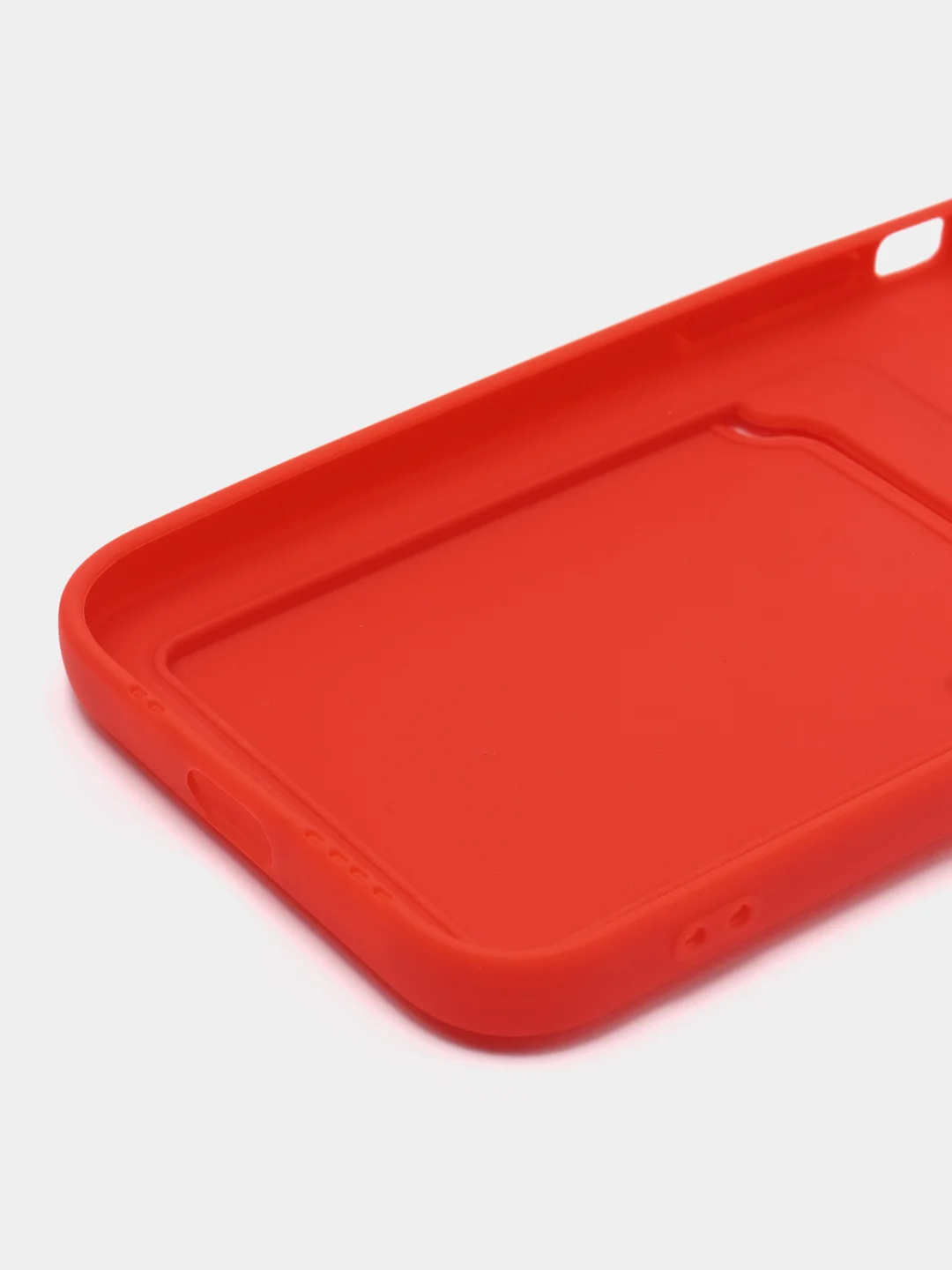 Красный чехол для iPhone 12, 13, Pro Max, 7, 8, SE 2020 с карманом для карт защита камеры динамика