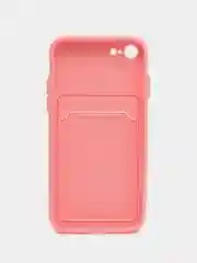 Розовый чехол для iPhone 12, 13, Pro Max, 7, 8, SE 2020 с карманом для карт защита камеры динамика