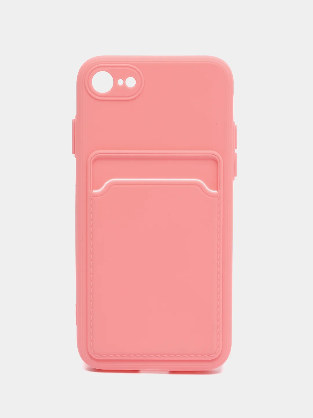 Розовый чехол для iPhone 12, 13, Pro Max, 7, 8, SE 2020 с карманом для карт защита камеры динамика