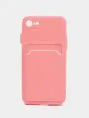 Розовый чехол для iPhone 12, 13, Pro Max, 7, 8, SE 2020 с карманом для карт защита камеры динамика