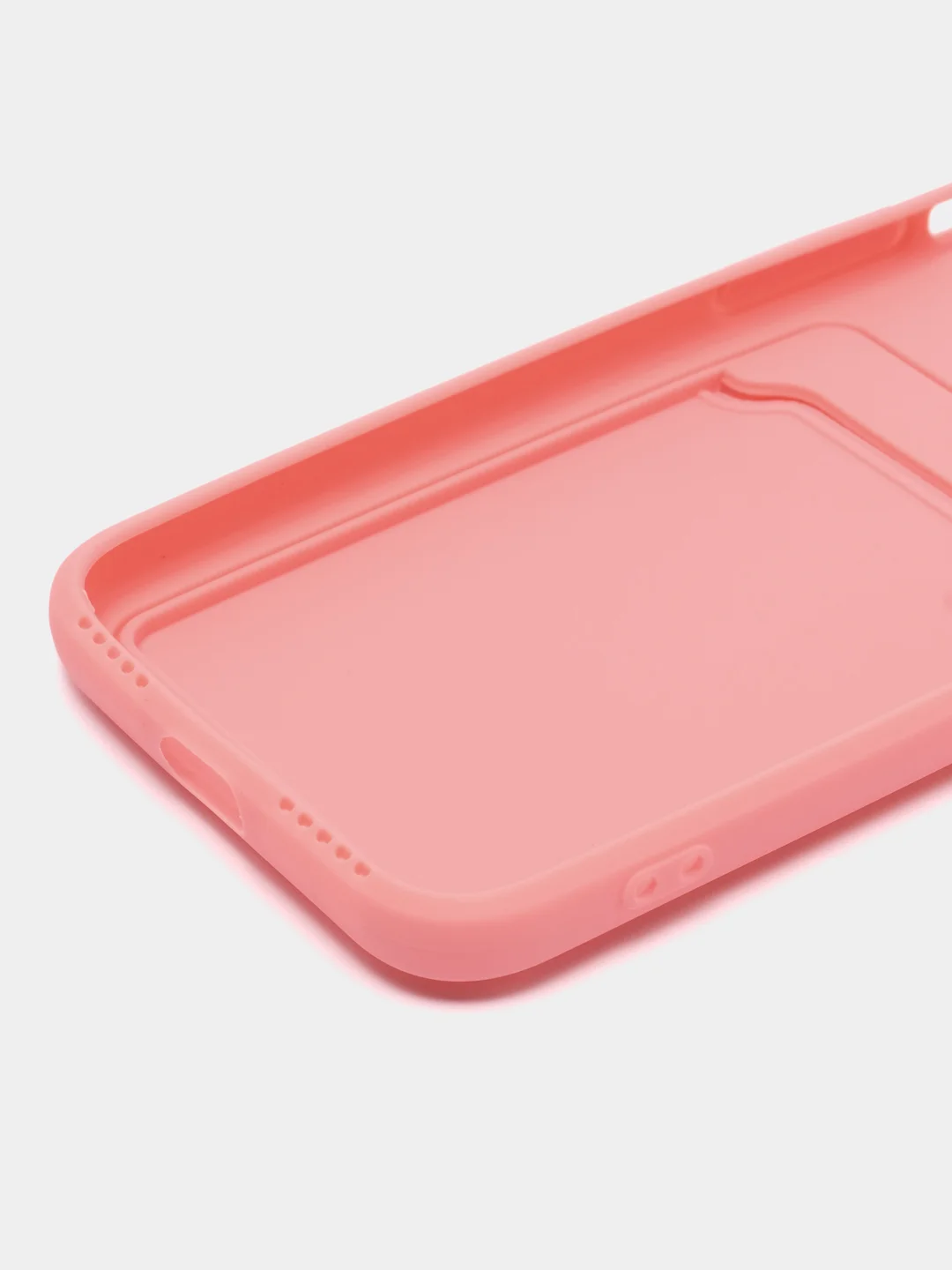 Розовый чехол для iPhone 12, 13, Pro Max, 7, 8, SE 2020 с карманом для карт защита камеры динамика