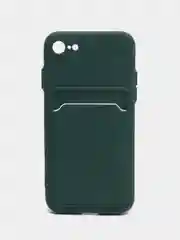 Зеленый чехол для iPhone 12, 13, Pro Max, 7, 8, SE 2020 с карманом для карт защита камеры динамика