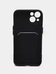 Черный чехол для iPhone 12, 13, Pro Max, 7, 8, SE 2020 с карманом для карт защита камеры динамика