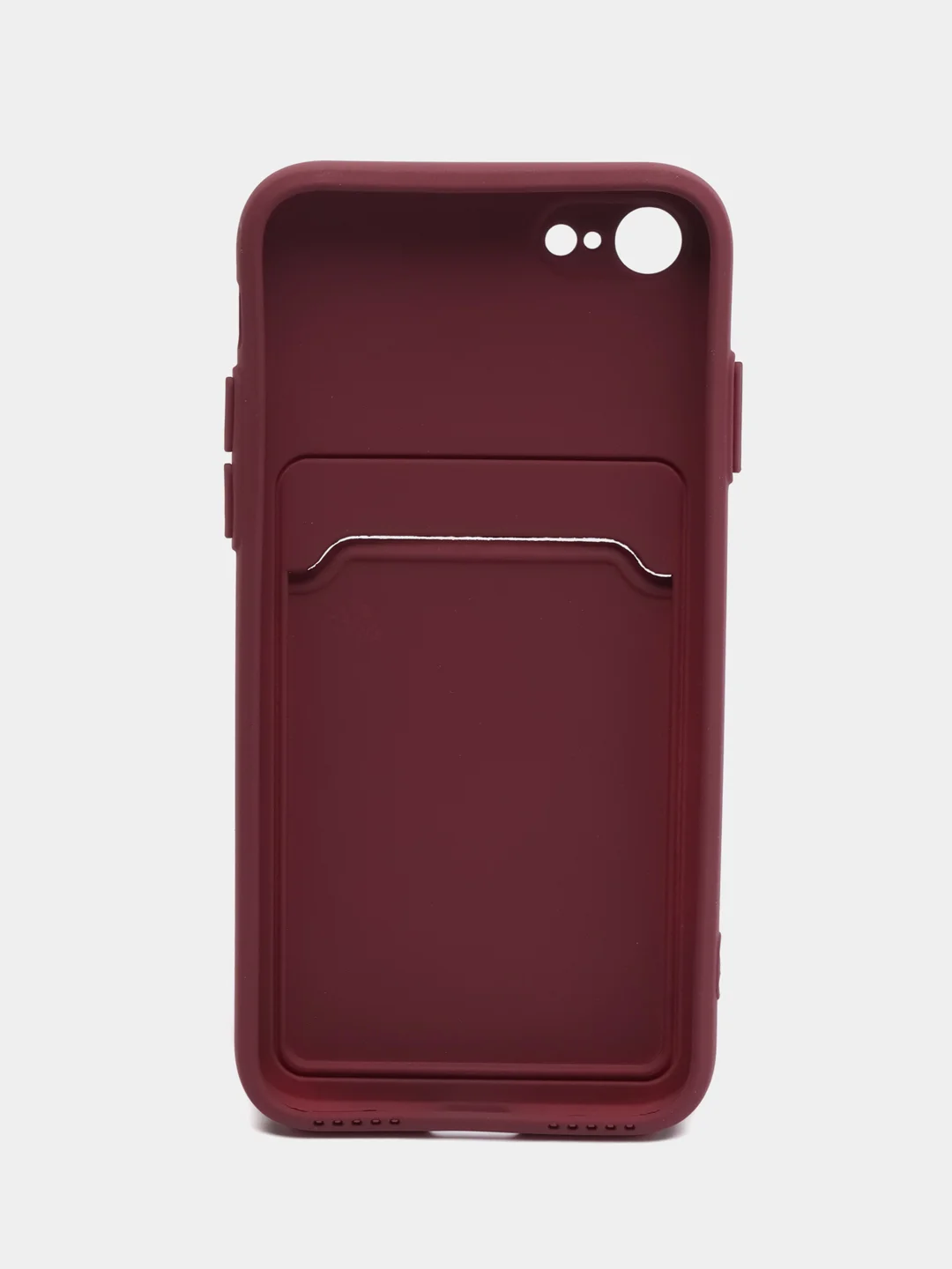 Бордовый чехол для iPhone 12, 13, Pro Max, 7, 8, SE 2020 с карманом для карт защита камеры динамика