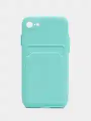 Мятный чехол для iPhone 12, 13, Pro Max, 7, 8, SE 2020 с карманом для карт защита камеры динамика